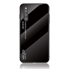 Samsung Galaxy A41 SC-41A用ハイブリットバンパーケース プラスチック 鏡面 虹 グラデーション 勾配色 カバー LS1 サムスン ブラック