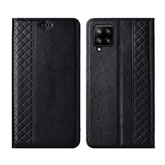 Samsung Galaxy A42 5G用手帳型 レザーケース スタンド カバー サムスン ブラック