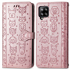 Samsung Galaxy A42 5G用手帳型 レザーケース スタンド パターン カバー S03D サムスン ピンク