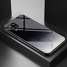 Samsung Galaxy A42 5G用ハイブリットバンパーケース プラスチック パターン 鏡面 カバー LS1 サムスン グレー