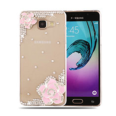 Samsung Galaxy A5 (2016) SM-A510F用ケース ダイヤモンドスワロフスキー 花々 サムスン ピンク