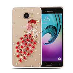 Samsung Galaxy A5 (2016) SM-A510F用ケース ダイヤモンドスワロフスキー 孔雀 サムスン レッド