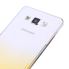 Samsung Galaxy A5 SM-500F用極薄ソフトケース グラデーション 勾配色 クリア透明 サムスン イエロー