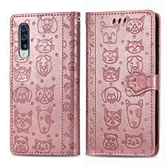 Samsung Galaxy A50用手帳型 レザーケース スタンド パターン カバー S03D サムスン ピンク