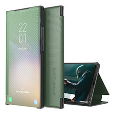 Samsung Galaxy A50用手帳型 レザーケース スタンド カバー ZL1 サムスン グリーン