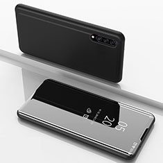 Samsung Galaxy A50用手帳型 レザーケース スタンド 鏡面 カバー ZL1 サムスン ブラック