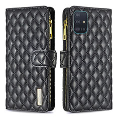 Samsung Galaxy A51 4G用手帳型 レザーケース スタンド カバー B12F サムスン ブラック
