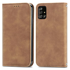 Samsung Galaxy A51 4G用手帳型 レザーケース スタンド カバー S04D サムスン ブラウン