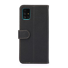 Samsung Galaxy A51 4G用手帳型 レザーケース スタンド カバー B01H サムスン ブラック
