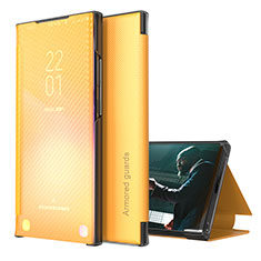 Samsung Galaxy A51 4G用手帳型 レザーケース スタンド カバー ZL1 サムスン イエロー