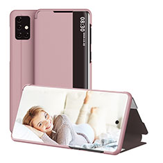 Samsung Galaxy A51 4G用手帳型 レザーケース スタンド カバー ZL2 サムスン ローズゴールド