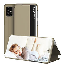 Samsung Galaxy A51 4G用手帳型 レザーケース スタンド カバー ZL2 サムスン ゴールド