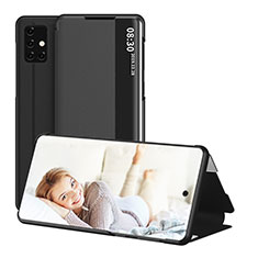 Samsung Galaxy A51 4G用手帳型 レザーケース スタンド カバー ZL2 サムスン ブラック