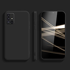 Samsung Galaxy A51 4G用360度 フルカバー極薄ソフトケース シリコンケース 耐衝撃 全面保護 バンパー S02 サムスン ブラック