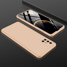 Samsung Galaxy A51 5G用ハードケース プラスチック 質感もマット 前面と背面 360度 フルカバー P01 サムスン ゴールド