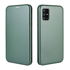 Samsung Galaxy A51 5G用手帳型 レザーケース スタンド カバー L06Z サムスン グリーン