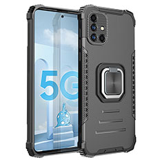 Samsung Galaxy A51 5G用ハイブリットバンパーケース プラスチック アンド指輪 マグネット式 ZJ2 サムスン ブラック