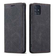 Samsung Galaxy A51 5G用手帳型 レザーケース スタンド カバー L09 サムスン ブラック