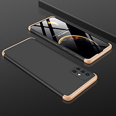 Samsung Galaxy A51 5G用ハードケース プラスチック 質感もマット 前面と背面 360度 フルカバー サムスン ゴールド・ブラック