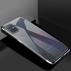 Samsung Galaxy A51 5G用極薄ソフトケース シリコンケース 耐衝撃 全面保護 クリア透明 H01 サムスン シルバー