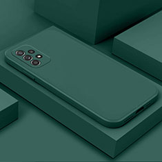 Samsung Galaxy A52 4G用360度 フルカバー極薄ソフトケース シリコンケース 耐衝撃 全面保護 バンパー サムスン モスグリー