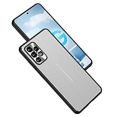 Samsung Galaxy A52 4G用ケース 高級感 手触り良い アルミメタル 製の金属製 兼シリコン カバー JL1 サムスン シルバー