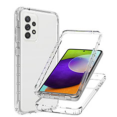 Samsung Galaxy A52 5G用前面と背面 360度 フルカバー 極薄ソフトケース シリコンケース 耐衝撃 全面保護 バンパー 勾配色 透明 JX1 サムスン クリア