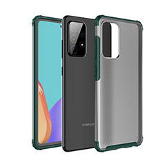 Samsung Galaxy A52 5G用ハイブリットバンパーケース クリア透明 プラスチック カバー サムスン グリーン