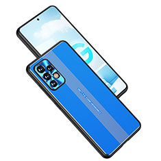 Samsung Galaxy A52 5G用ケース 高級感 手触り良い アルミメタル 製の金属製 兼シリコン カバー JL1 サムスン ネイビー