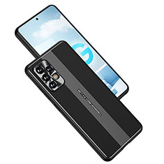 Samsung Galaxy A52 5G用ケース 高級感 手触り良い アルミメタル 製の金属製 兼シリコン カバー JL1 サムスン ブラック