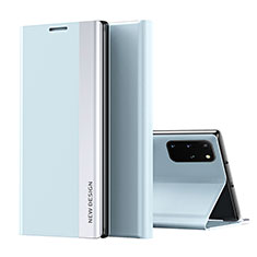 Samsung Galaxy A53 5G用手帳型 レザーケース スタンド カバー QH1 サムスン ブルー