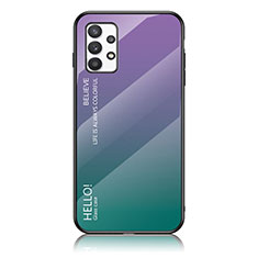 Samsung Galaxy A53 5G用ハイブリットバンパーケース プラスチック 鏡面 虹 グラデーション 勾配色 カバー LS1 サムスン マルチカラー