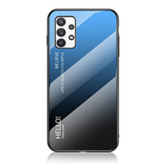Samsung Galaxy A53 5G用ハイブリットバンパーケース プラスチック 鏡面 虹 グラデーション 勾配色 カバー LS1 サムスン ネイビー
