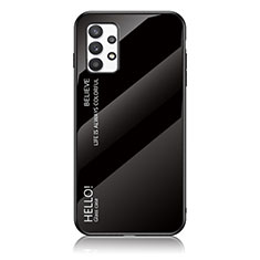 Samsung Galaxy A53 5G用ハイブリットバンパーケース プラスチック 鏡面 虹 グラデーション 勾配色 カバー LS1 サムスン ブラック