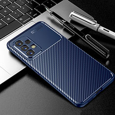 Samsung Galaxy A53 5G用シリコンケース ソフトタッチラバー ツイル カバー S01 サムスン ネイビー