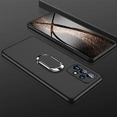 Samsung Galaxy A53 5G用ハードケース プラスチック 質感もマット アンド指輪 マグネット式 GK1 サムスン ブラック