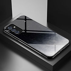 Samsung Galaxy A54 5G用ハイブリットバンパーケース プラスチック パターン 鏡面 カバー LS1 サムスン グレー