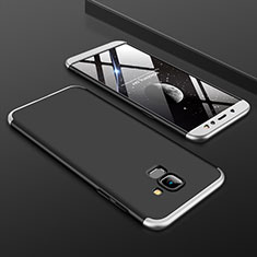Samsung Galaxy A6 (2018) Dual SIM用ハードケース プラスチック 質感もマット 前面と背面 360度 フルカバー サムスン シルバー