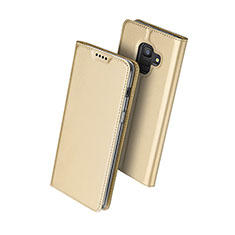 Samsung Galaxy A6 (2018) Dual SIM用手帳型 レザーケース スタンド サムスン ゴールド