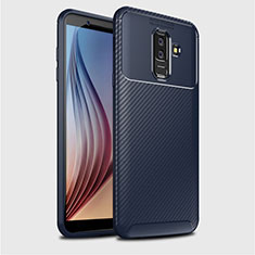 Samsung Galaxy A6 Plus (2018)用シリコンケース ソフトタッチラバー ツイル カバー サムスン ネイビー