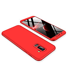 Samsung Galaxy A6 Plus用ハードケース プラスチック 質感もマット 前面と背面 360度 フルカバー サムスン レッド