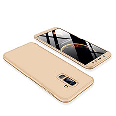 Samsung Galaxy A6 Plus用ハードケース プラスチック 質感もマット 前面と背面 360度 フルカバー サムスン ゴールド