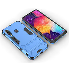 Samsung Galaxy A60用ハイブリットバンパーケース スタンド プラスチック 兼シリコーン カバー サムスン ブルー