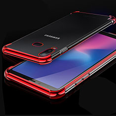 Samsung Galaxy A6s用極薄ソフトケース シリコンケース 耐衝撃 全面保護 クリア透明 H01 サムスン レッド