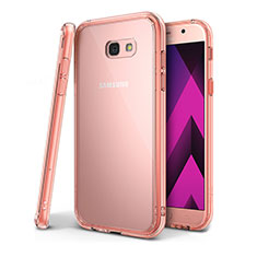 Samsung Galaxy A7 (2017) A720F用極薄ソフトケース シリコンケース 耐衝撃 全面保護 クリア透明 H01 サムスン ピンク