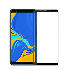 Samsung Galaxy A7 (2018) A750用強化ガラス フル液晶保護フィルム サムスン ブラック