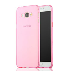 Samsung Galaxy A7 Duos SM-A700F A700FD用極薄ソフトケース シリコンケース 耐衝撃 全面保護 クリア透明 サムスン ピンク
