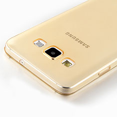 Samsung Galaxy A7 Duos SM-A700F A700FD用極薄ソフトケース シリコンケース 耐衝撃 全面保護 クリア透明 サムスン ゴールド