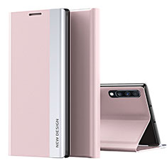 Samsung Galaxy A70用手帳型 レザーケース スタンド カバー QH1 サムスン ローズゴールド
