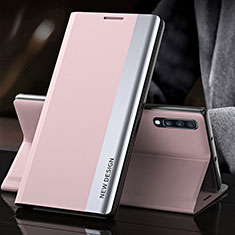 Samsung Galaxy A70用手帳型 レザーケース スタンド カバー QH3 サムスン ローズゴールド